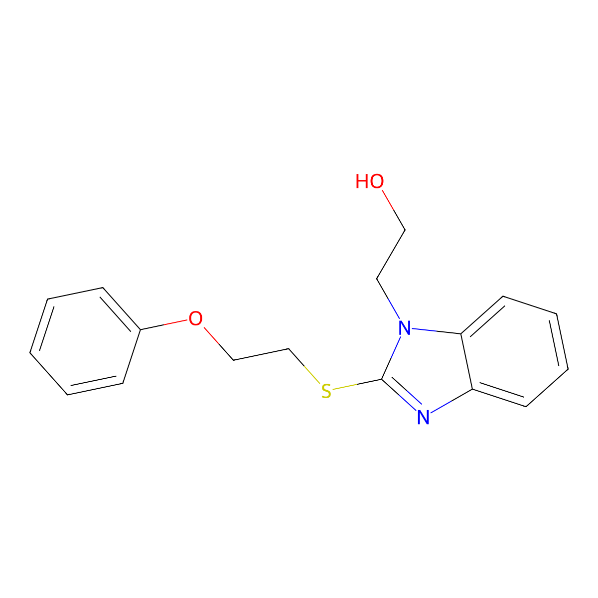 2-[2-(2-Phenoxy-ethylsulfanyl)-benzoimidazol-1-yl]-ethanol molecular structure, CAS 312603-44-4
