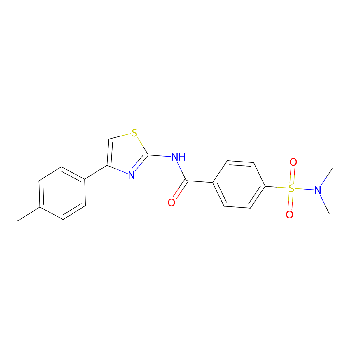 4-(dimethylsulfamoyl)-N-[4-(4-methylphenyl)-1,3-thiazol-2-yl]benzamide molecular structure, CAS 312603-74-0