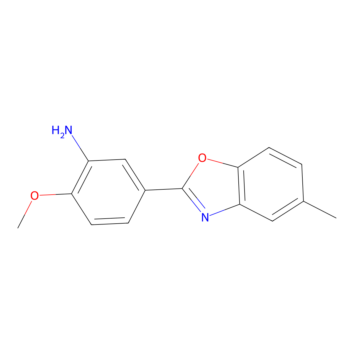 2-Methoxy-5-(5-methyl-1,3-benzoxazol-2-yl)aniline molecular structure, CAS 312603-83-1