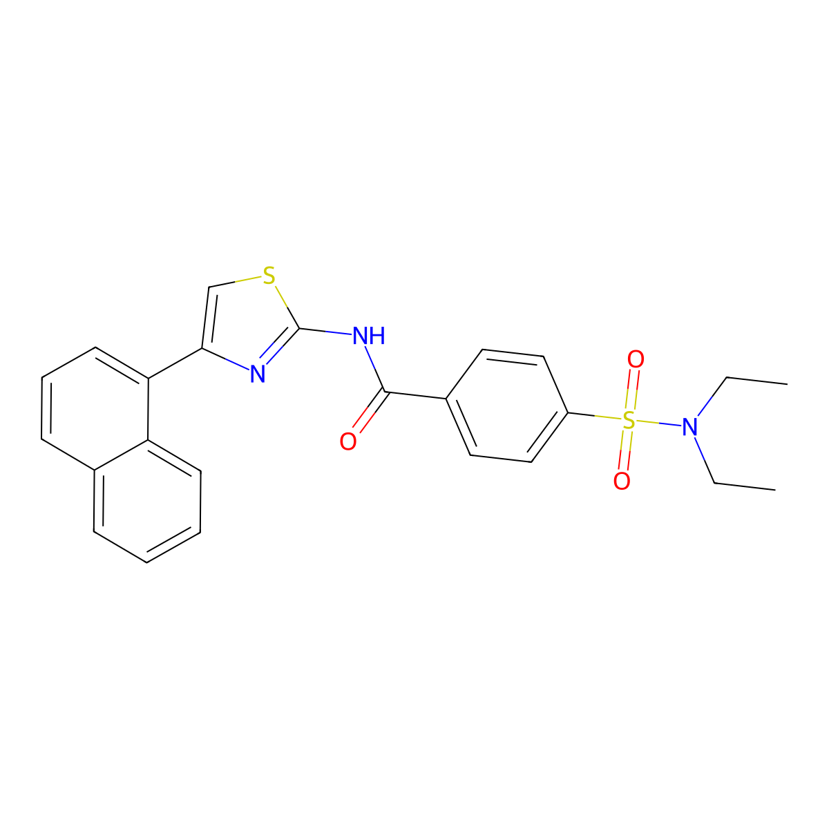 (Z)-4-(N,N-diethylsulfamoyl)-N-(4-(naphthalen-1-yl)thiazol-2(3H)-ylidene)benzamide molecular structure, CAS 312603-88-6