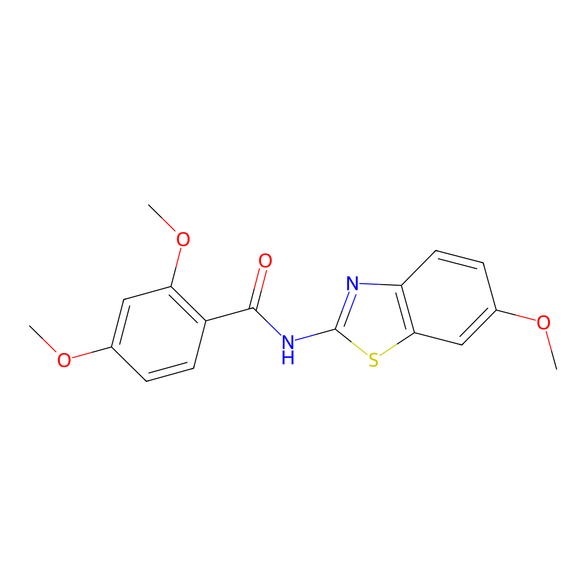 2,4-dimethoxy-N-(6-methoxy-1,3-benzothiazol-2-yl)benzamide molecular structure, CAS 312603-89-7