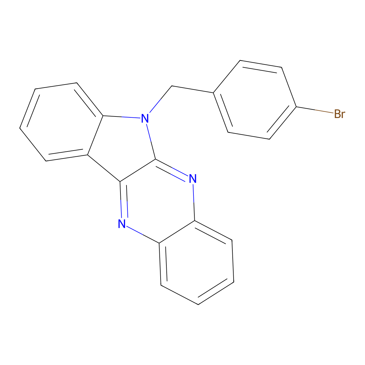 6-[(4-Bromophenyl)methyl]indolo[3,2-b]quinoxaline molecular structure, CAS 312604-21-0
