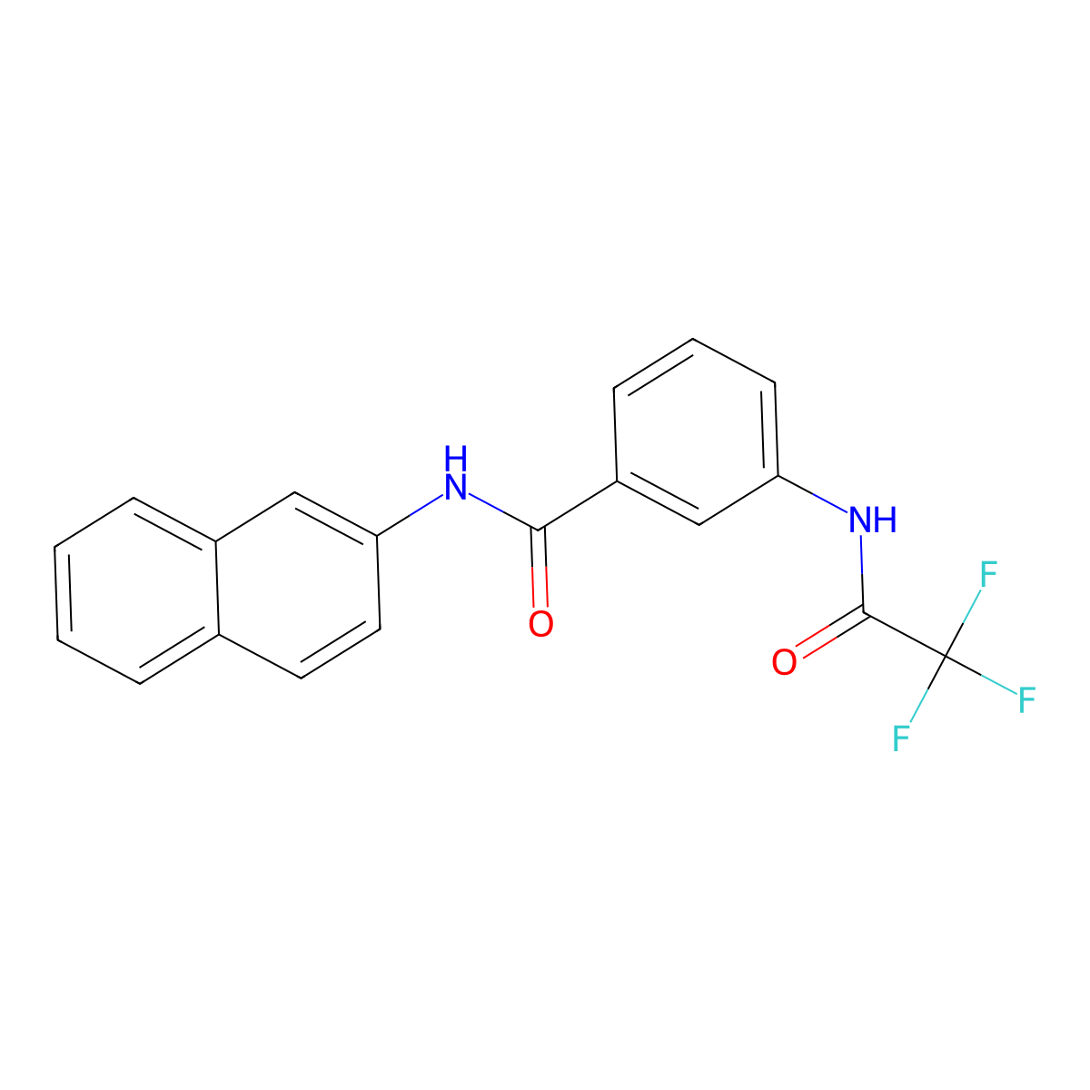N-(naphthalen-2-yl)-3-[(trifluoroacetyl)amino]benzamide molecular structure, CAS 312604-28-7