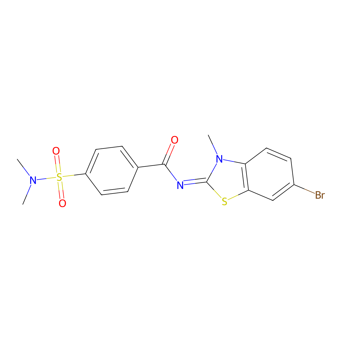 (E)-N-(6-bromo-3-methylbenzo[d]thiazol-2(3H)-ylidene)-4-(N,N-dimethylsulfamoyl)benzamide molecular structure, CAS 312604-31-2
