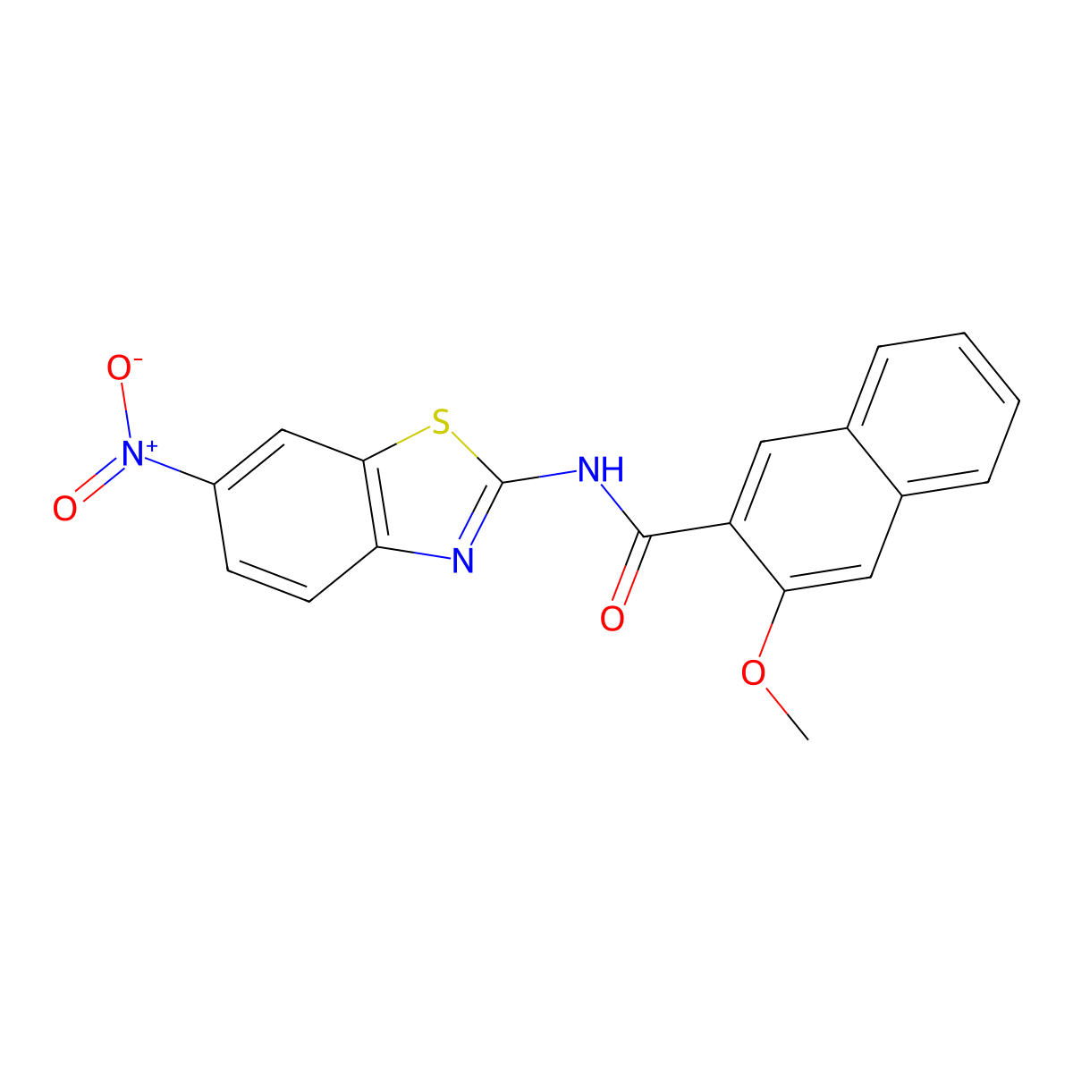 3-methoxy-N-(6-nitro-1,3-benzothiazol-2-yl)naphthalene-2-carboxamide molecular structure, CAS 312604-33-4