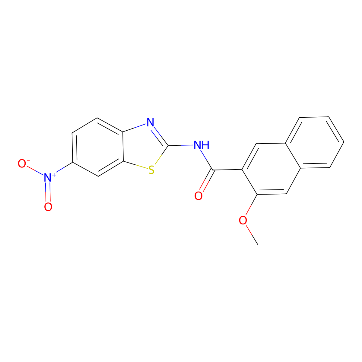 3-methoxy-N-(6-nitro-1,3-benzothiazol-2-yl)naphthalene-2-carboxamide molecular structure, CAS 312604-33-4