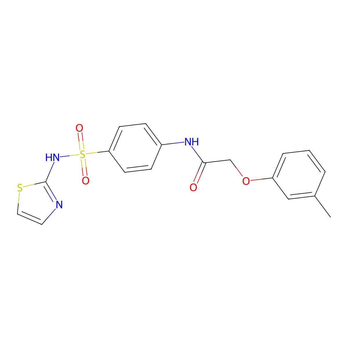 N-(4-(N-(thiazol-2-yl)sulfamoyl)phenyl)-2-(m-tolyloxy)acetamide molecular structure, CAS 312604-35-6