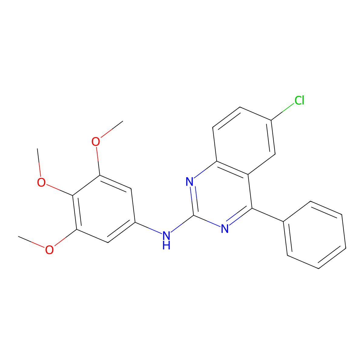 6-chloro-4-phenyl-N-(3,4,5-trimethoxyphenyl)quinazolin-2-amine molecular structure, CAS 312604-41-4