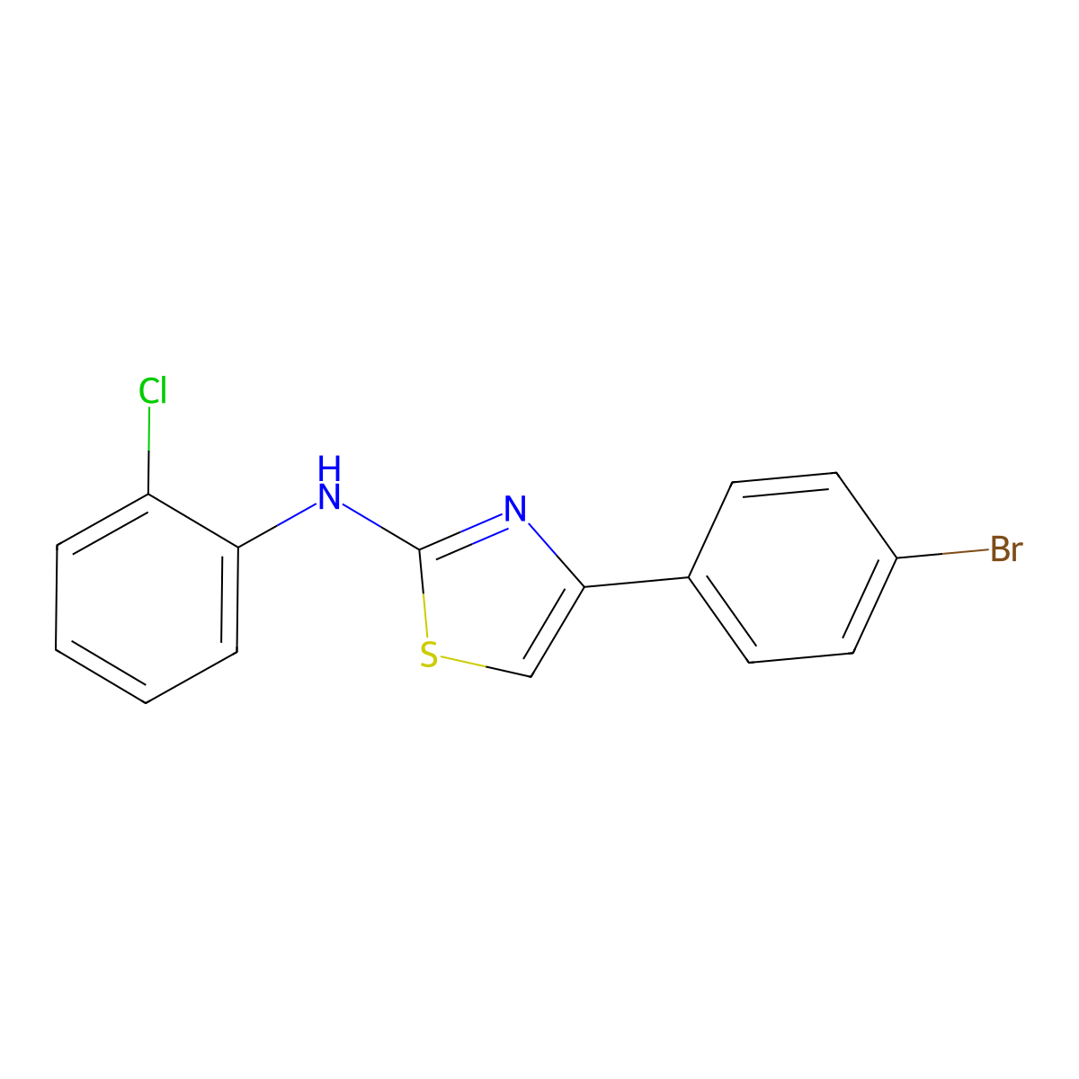 4-(4-bromophenyl)-N-(2-chlorophenyl)-1,3-thiazol-2-amine molecular structure, CAS 312604-48-1