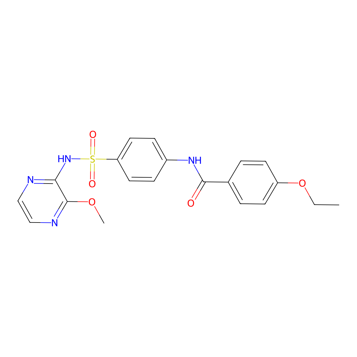 4-ethoxy-N-[4-[(3-methoxypyrazin-2-yl)sulfamoyl]phenyl]benzamide molecular structure, CAS 312604-56-1
