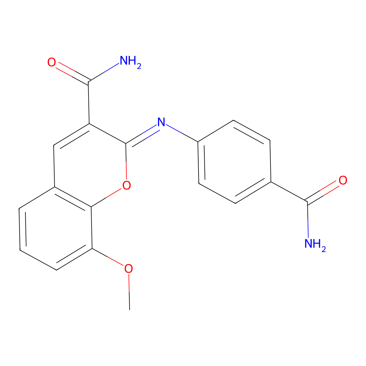 (2Z)-2-[(4-carbamoylphenyl)imino]-8-methoxy-2H-chromene-3-carboxamide molecular structure, CAS 312604-69-6