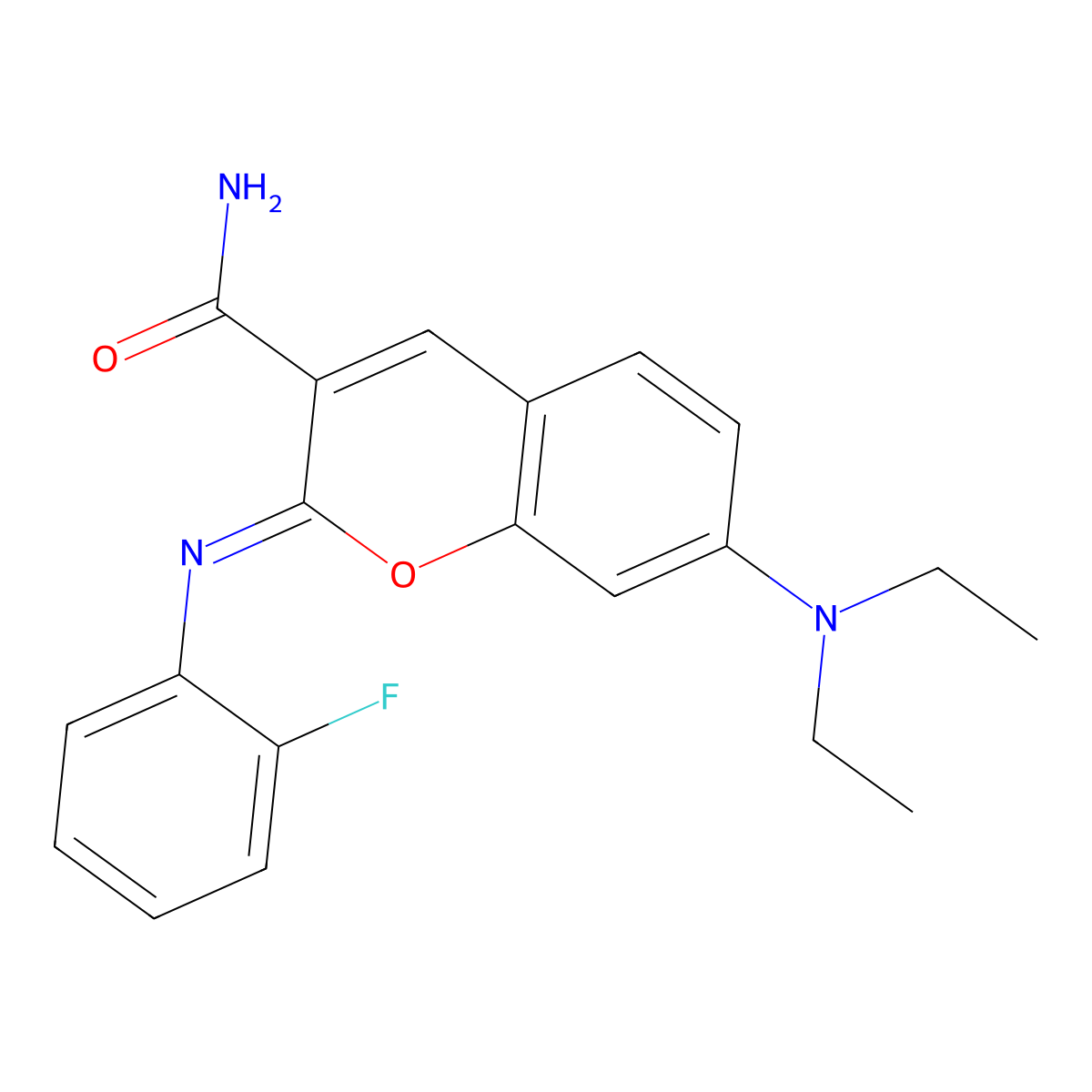 (2Z)-7-(diethylamino)-2-[(2-fluorophenyl)imino]-2H-chromene-3-carboxamide molecular structure, CAS 312604-72-1