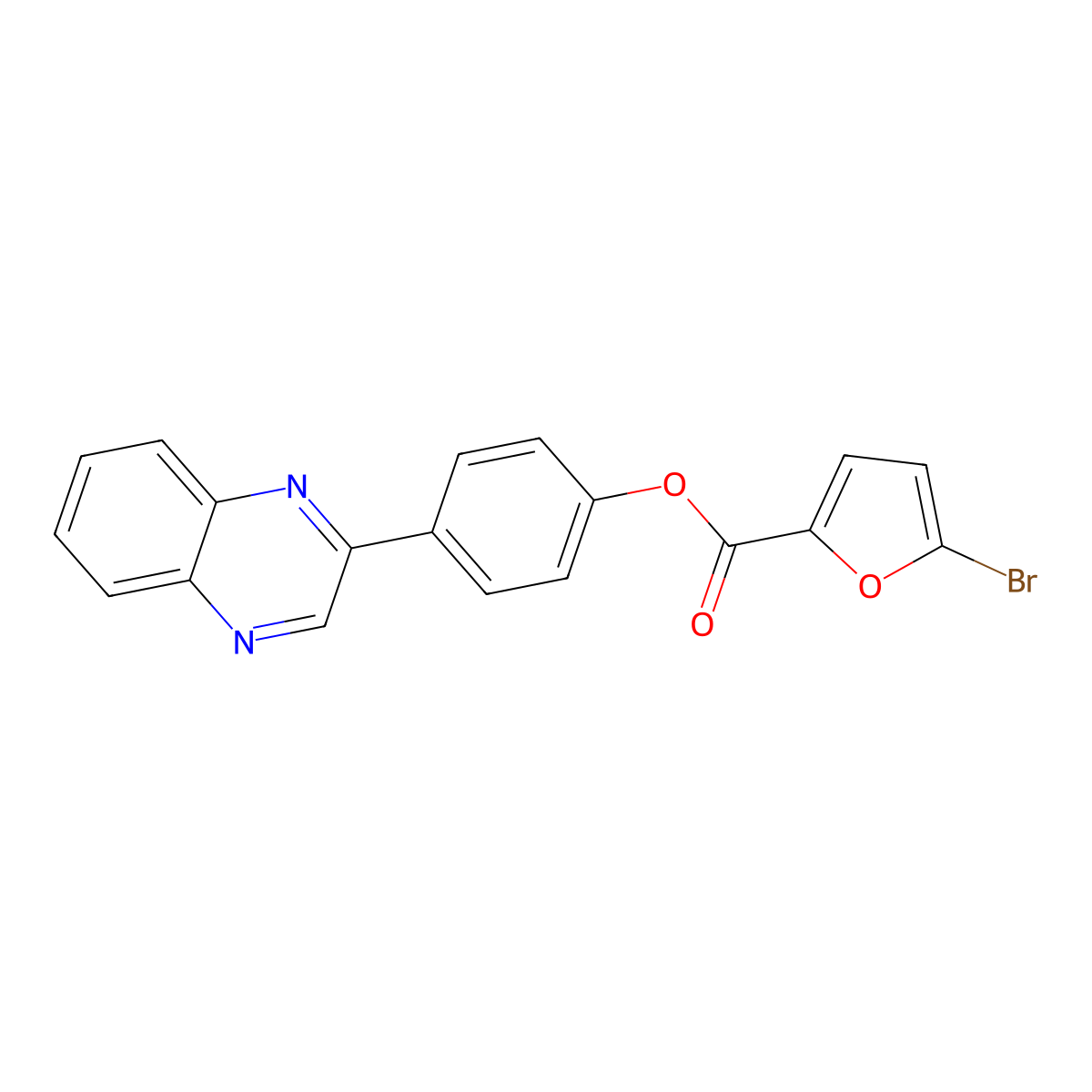 4-(Quinoxalin-2-yl)phenyl 5-bromofuran-2-carboxylate molecular structure, CAS 312604-83-4