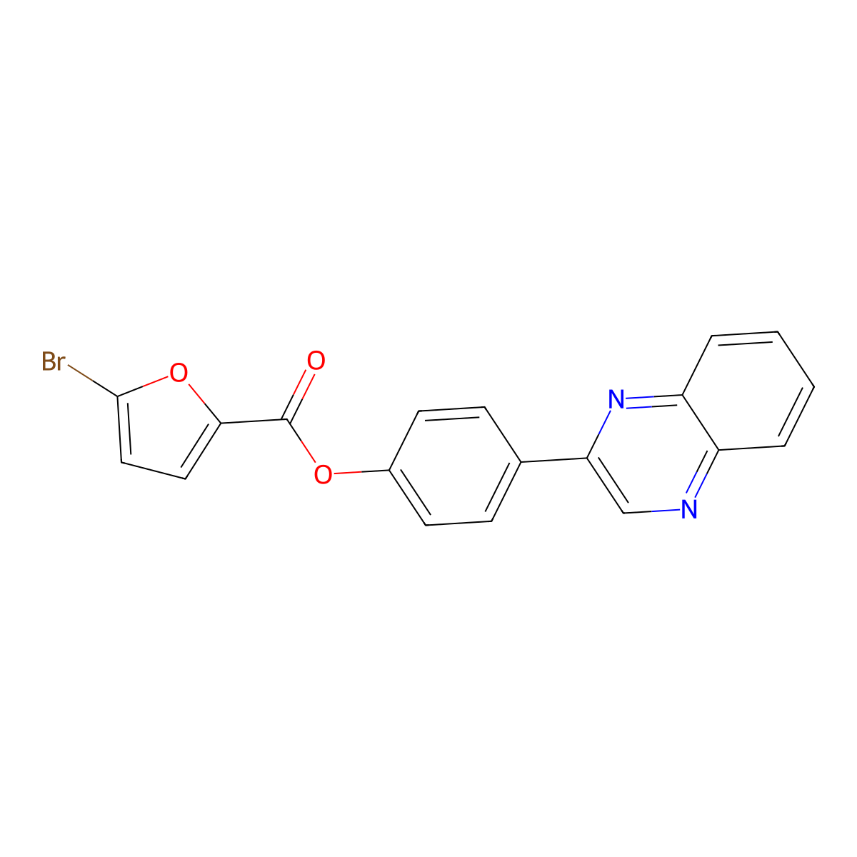 4-(Quinoxalin-2-yl)phenyl 5-bromofuran-2-carboxylate molecular structure, CAS 312604-83-4