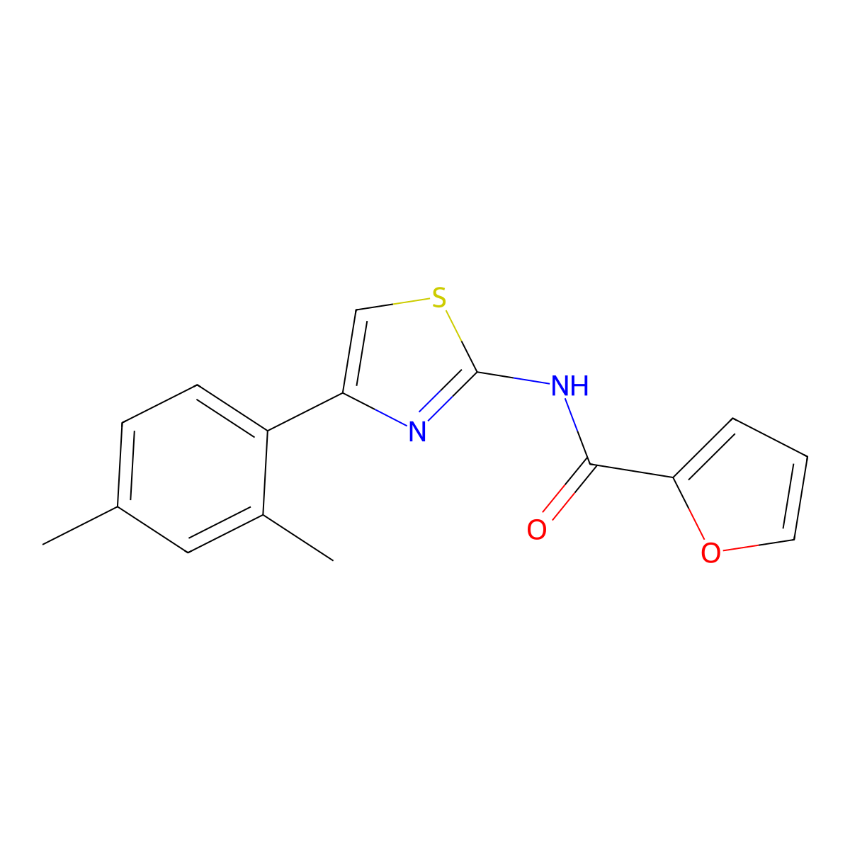 N-[4-(2,4-dimethylphenyl)-1,3-thiazol-2-yl]furan-2-carboxamide molecular structure, CAS 312604-87-8
