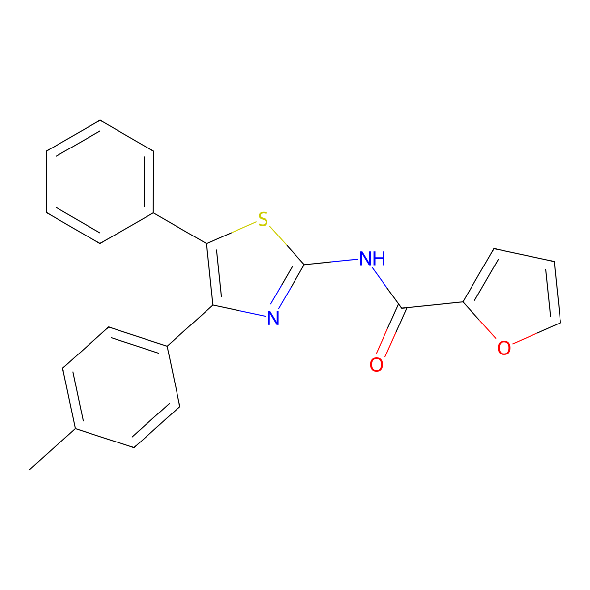 N-[4-(4-methylphenyl)-5-phenyl-1,3-thiazol-2-yl]furan-2-carboxamide molecular structure, CAS 312604-89-0