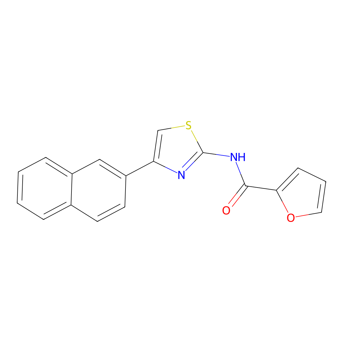 N-[4-(naphthalen-2-yl)-1,3-thiazol-2-yl]furan-2-carboxamide molecular structure, CAS 312604-90-3