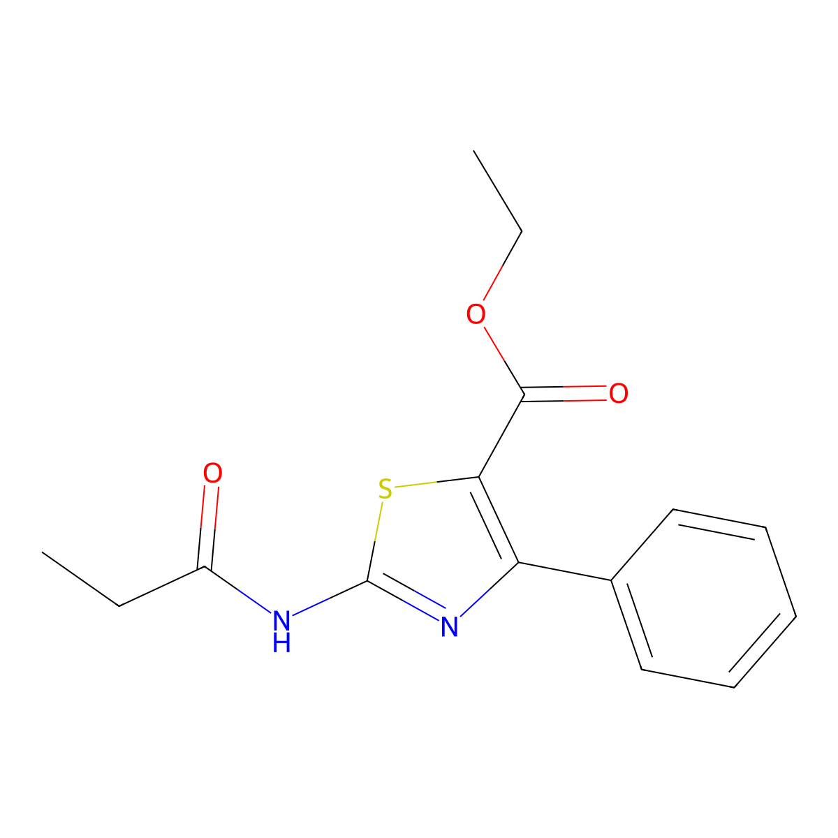 Ethyl 4-phenyl-2-propionamidothiazole-5-carboxylate molecular structure, CAS 312604-91-4