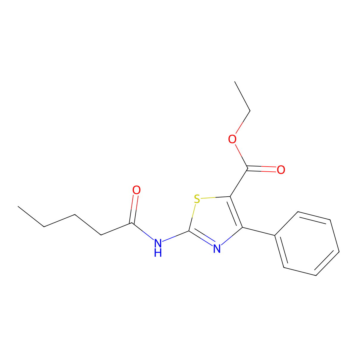 Ethyl 2-pentanamido-4-phenylthiazole-5-carboxylate molecular structure, CAS 312604-93-6