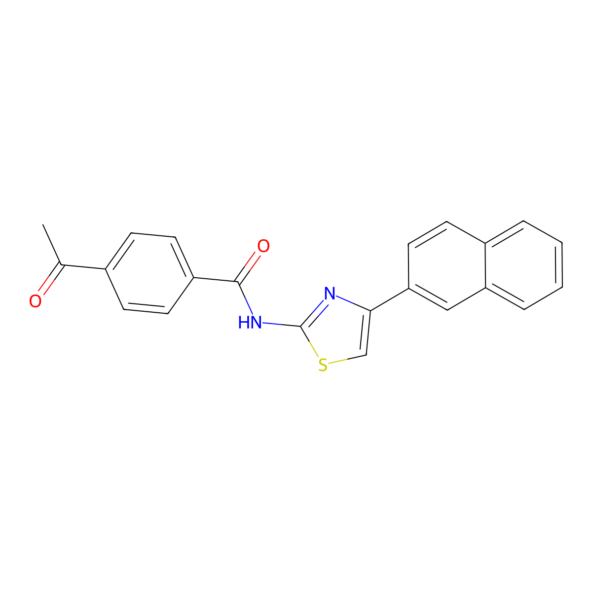 4-acetyl-N-(4-(naphthalen-2-yl)thiazol-2-yl)benzamide molecular structure, CAS 312605-29-1