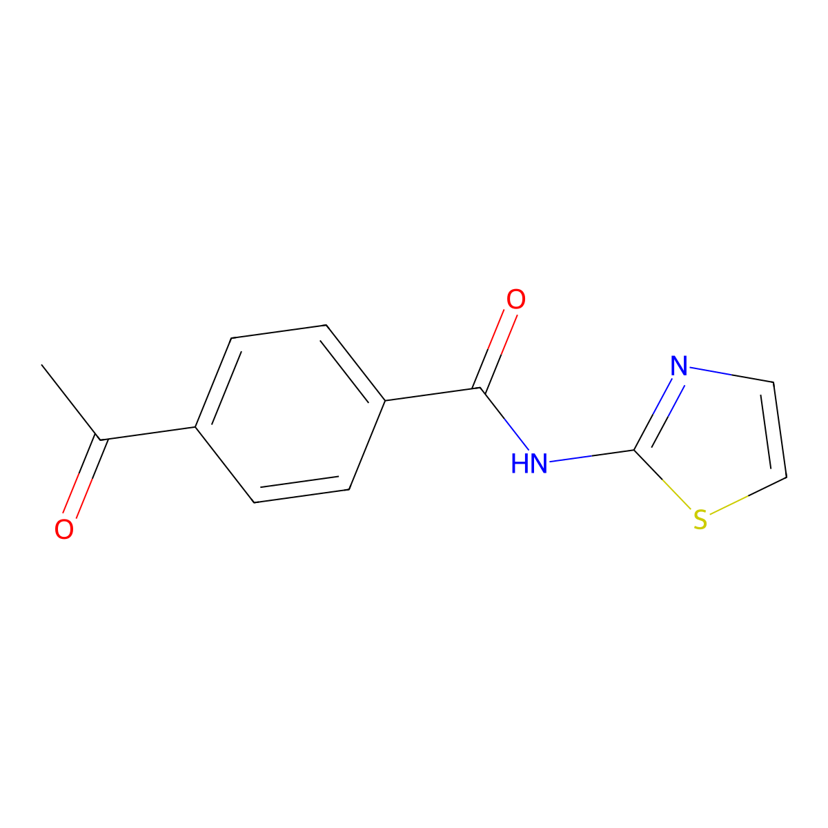 4-acetyl-N-(1,3-thiazol-2-yl)benzamide molecular structure, CAS 312605-42-8