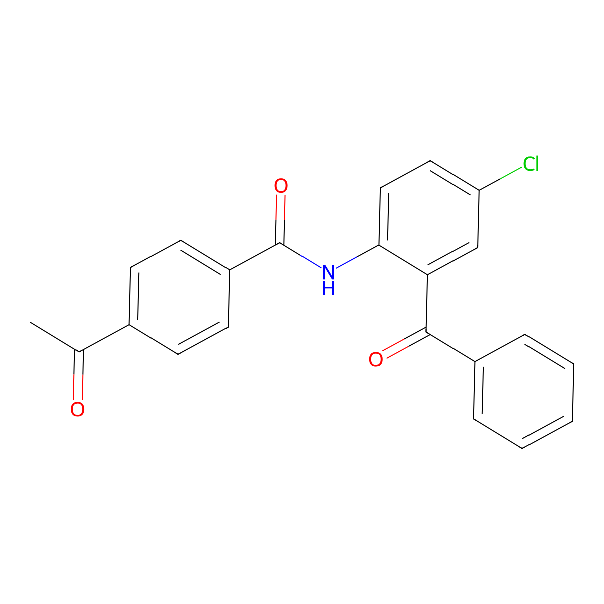4-acetyl-N-(2-benzoyl-4-chlorophenyl)benzamide molecular structure, CAS 312605-50-8
