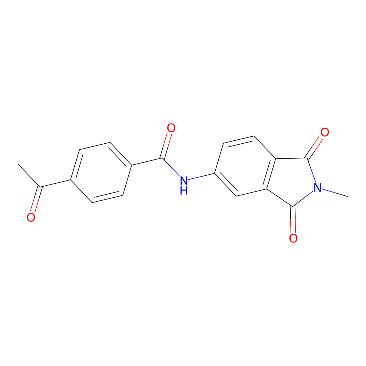 4-acetyl-N-(2-methyl-1,3-dioxoisoindolin-5-yl)benzamide molecular structure, CAS 312605-51-9