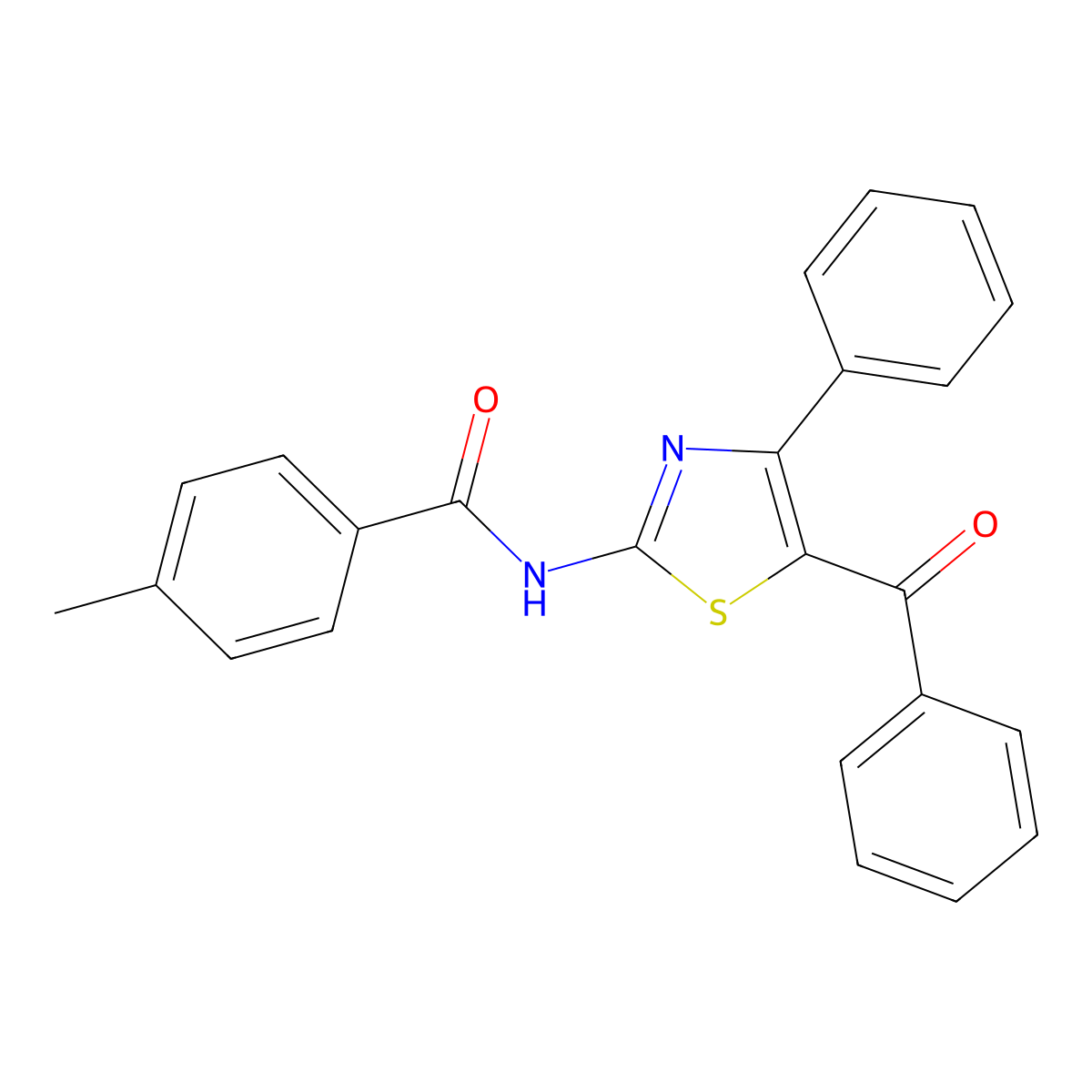 N-(5-benzoyl-4-phenyl-1,3-thiazol-2-yl)-4-methylbenzamide molecular structure, CAS 312605-60-0