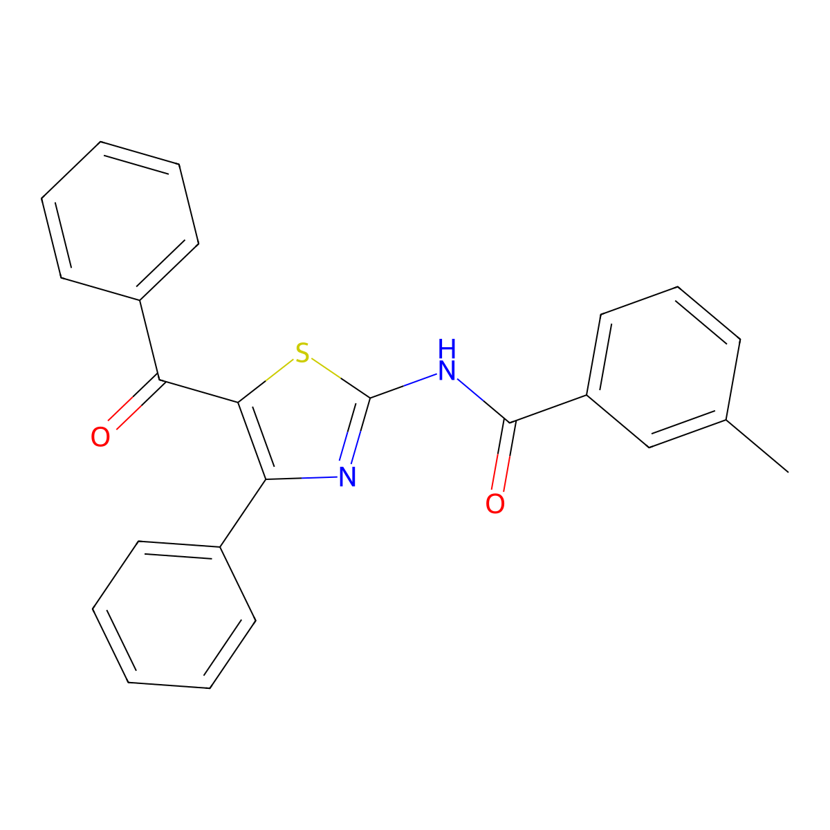 N-(5-benzoyl-4-phenyl-1,3-thiazol-2-yl)-3-methylbenzamide molecular structure, CAS 312605-62-2