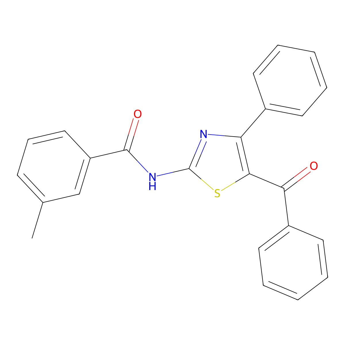 N-(5-benzoyl-4-phenyl-1,3-thiazol-2-yl)-3-methylbenzamide molecular structure, CAS 312605-62-2