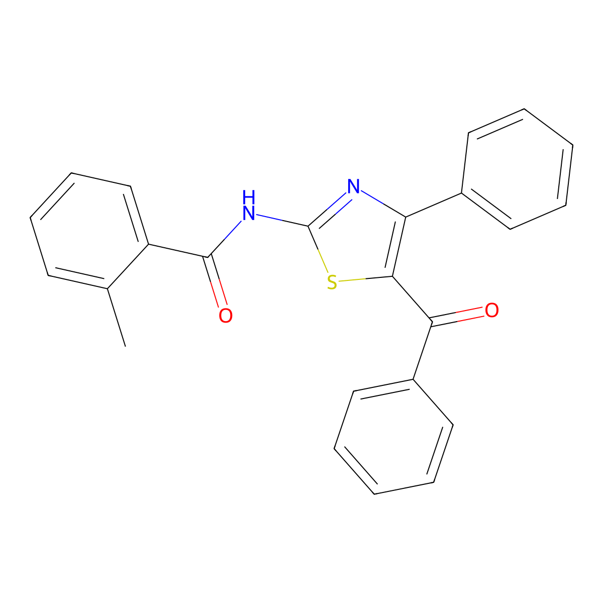 N-(5-benzoyl-4-phenyl-1,3-thiazol-2-yl)-2-methylbenzamide molecular structure, CAS 312605-64-4