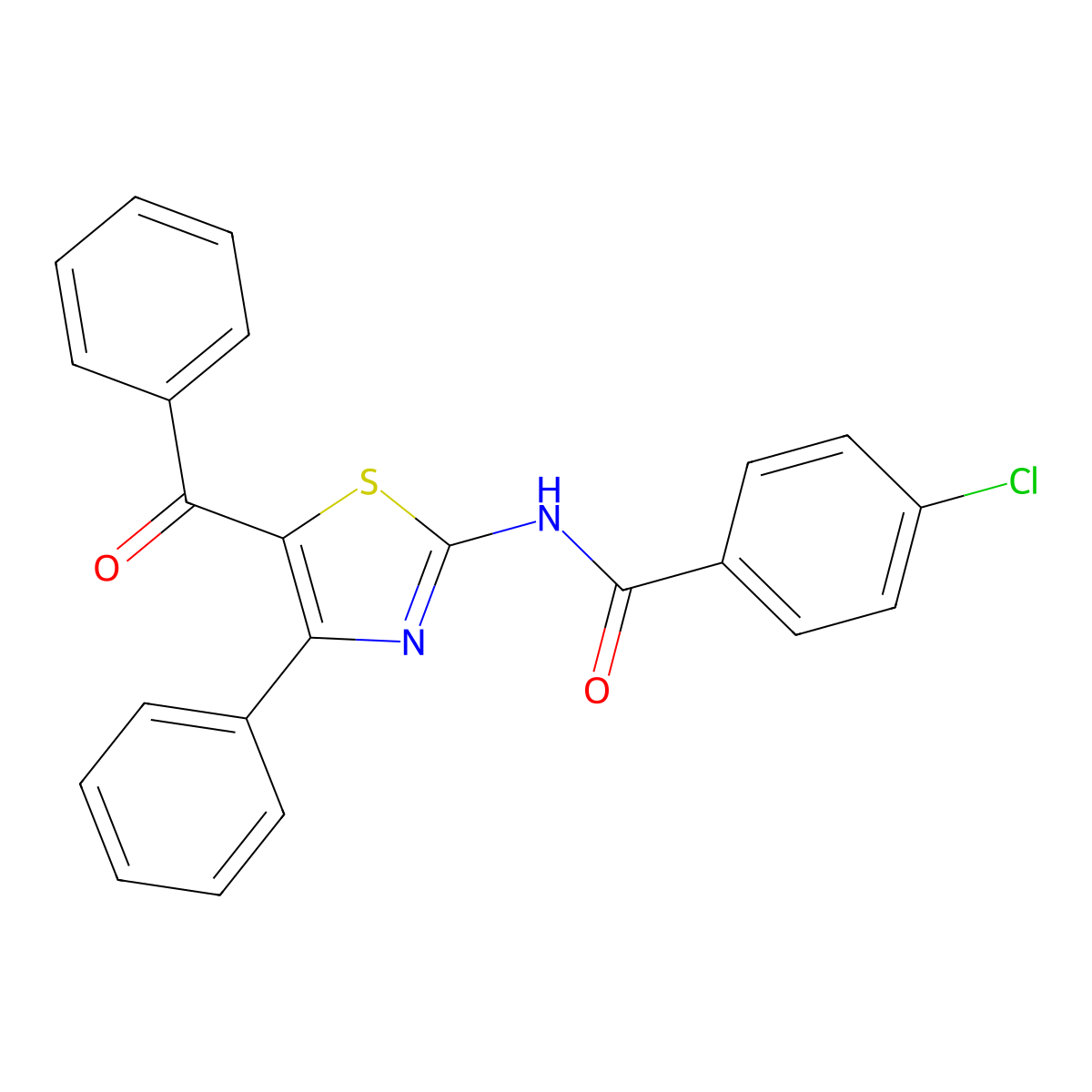N-(5-benzoyl-4-phenyl-1,3-thiazol-2-yl)-4-chlorobenzamide molecular structure, CAS 312605-66-6