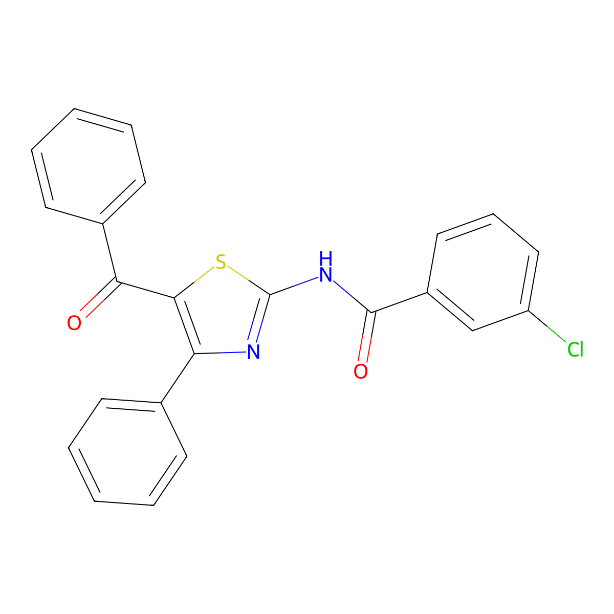 N-(5-benzoyl-4-phenyl-1,3-thiazol-2-yl)-3-chlorobenzamide molecular structure, CAS 312605-68-8