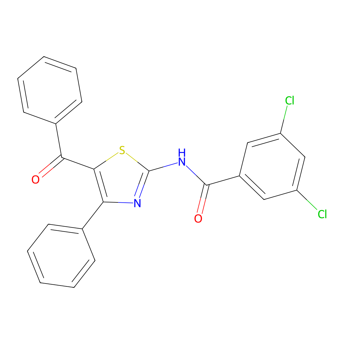 N-(5-benzoyl-4-phenyl-1,3-thiazol-2-yl)-3,5-dichlorobenzamide molecular structure, CAS 312605-69-9