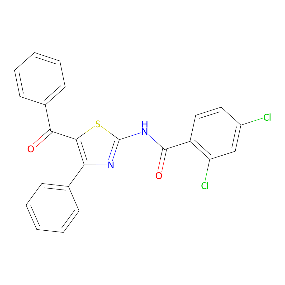 N-(5-benzoyl-4-phenyl-1,3-thiazol-2-yl)-2,4-dichlorobenzamide molecular structure, CAS 312605-71-3