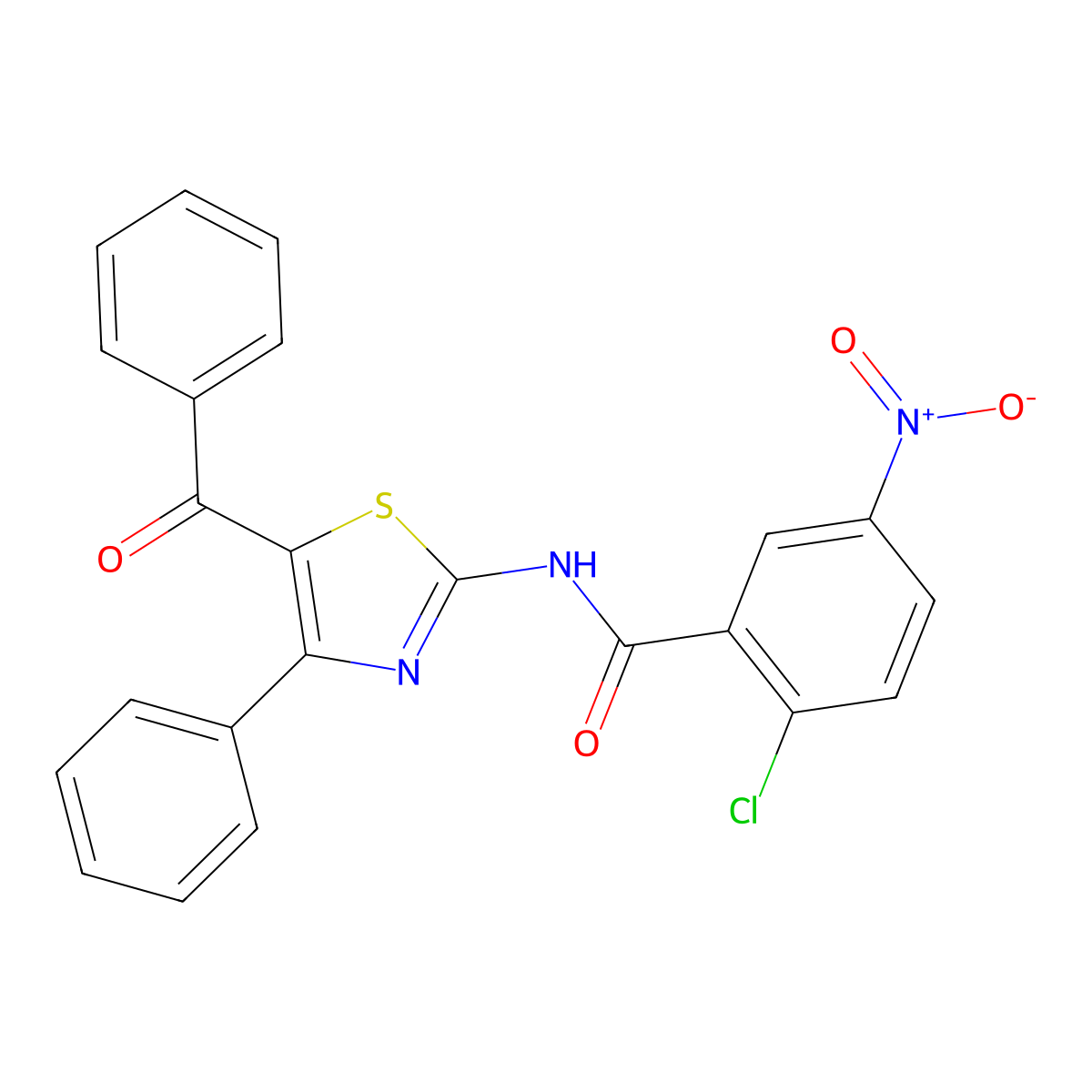 N-(5-benzoyl-4-phenyl-1,3-thiazol-2-yl)-2-chloro-5-nitrobenzamide molecular structure, CAS 312605-79-1
