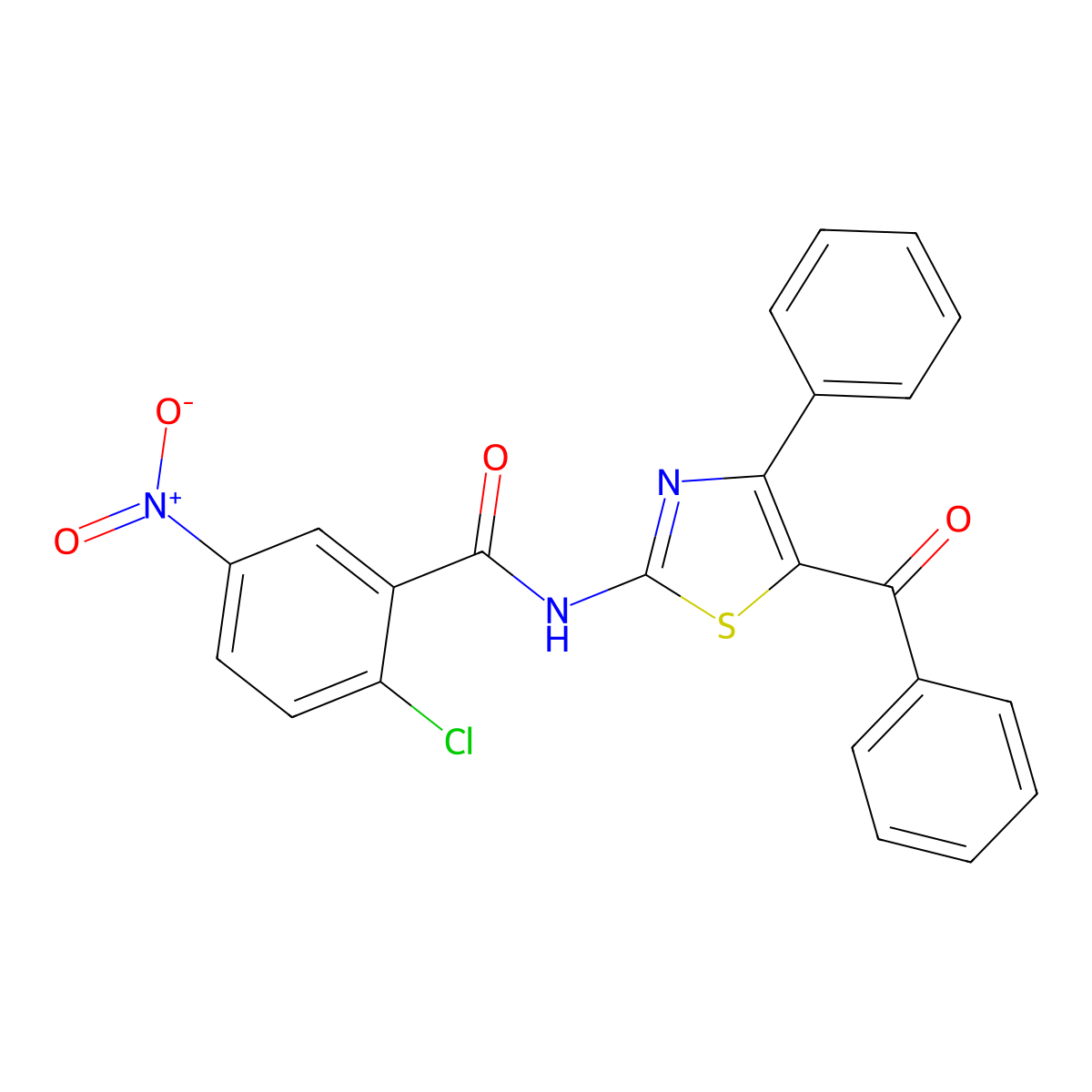 N-(5-benzoyl-4-phenyl-1,3-thiazol-2-yl)-2-chloro-5-nitrobenzamide molecular structure, CAS 312605-79-1