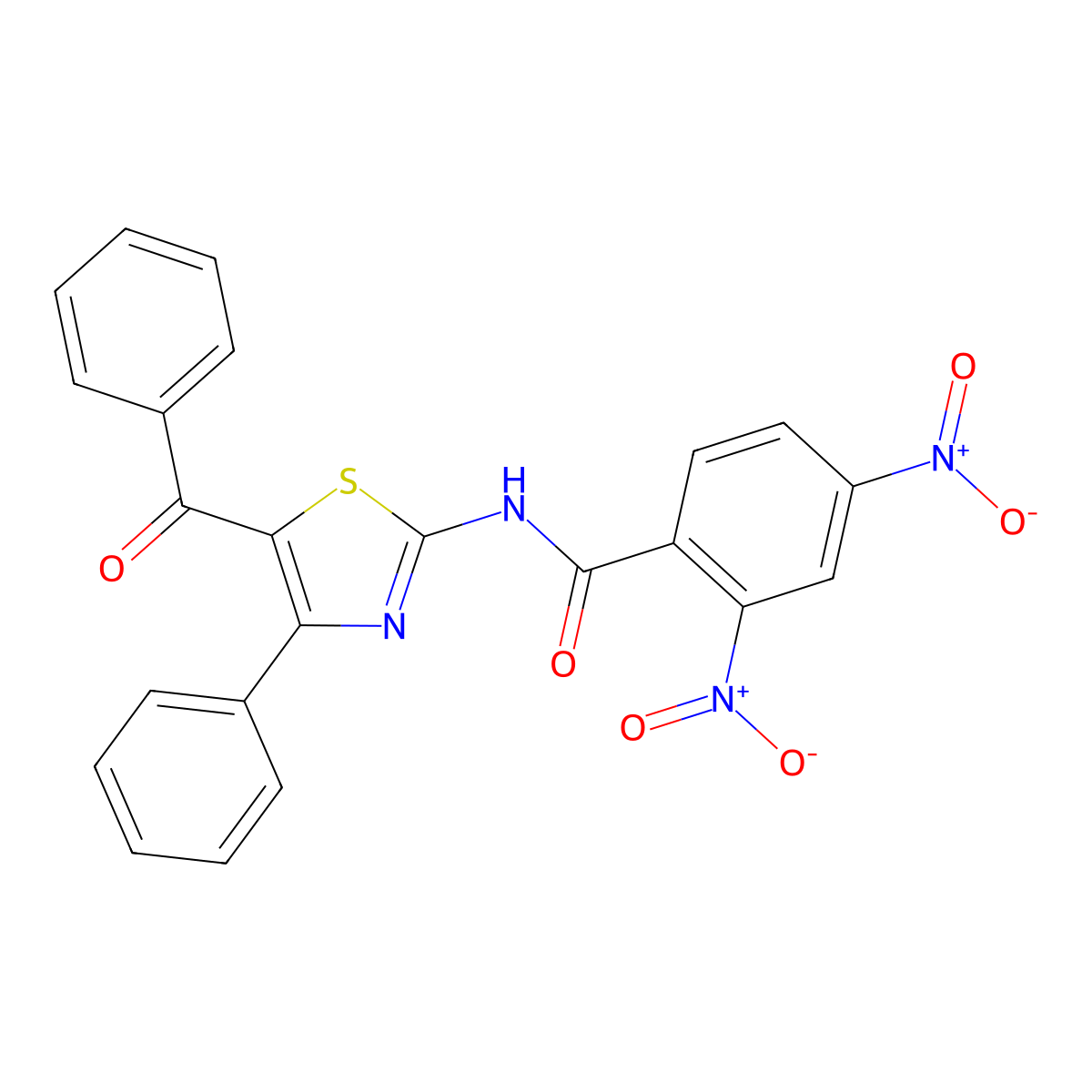 N-(5-benzoyl-4-phenyl-1,3-thiazol-2-yl)-2,4-dinitrobenzamide molecular structure, CAS 312605-83-7