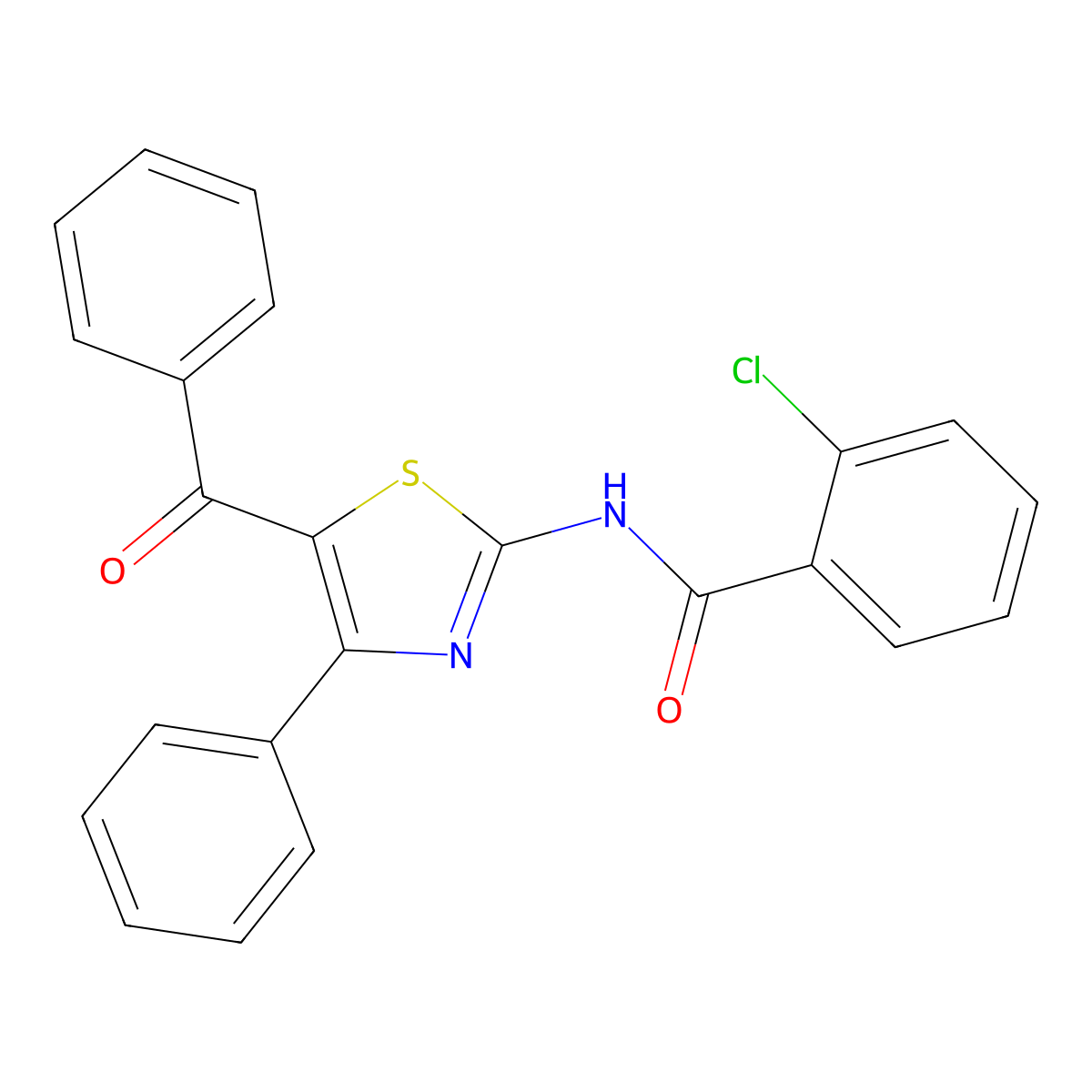 N-(5-benzoyl-4-phenyl-1,3-thiazol-2-yl)-2-chlorobenzamide molecular structure, CAS 312605-85-9