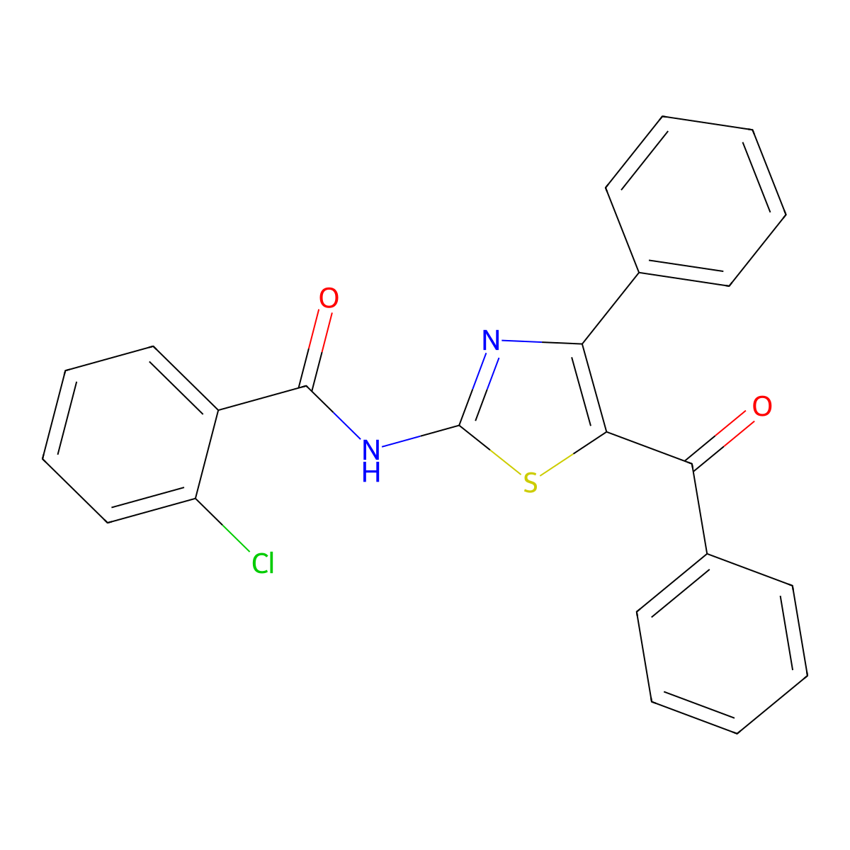 N-(5-benzoyl-4-phenyl-1,3-thiazol-2-yl)-2-chlorobenzamide molecular structure, CAS 312605-85-9