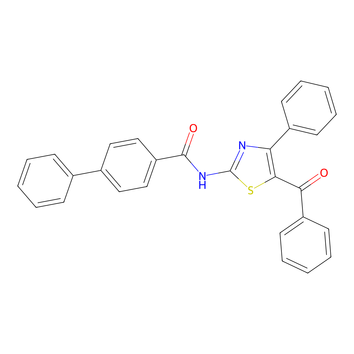 N-(5-benzoyl-4-phenyl-1,3-thiazol-2-yl)-4-phenylbenzamide molecular structure, CAS 312605-92-8