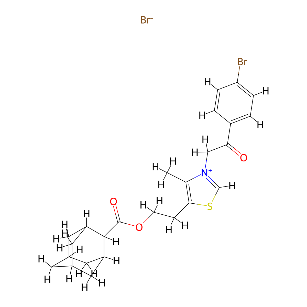 5-{2-[(2-Adamantylcarbonyl)oxy]ethyl}-3-[2-(4-bromophenyl)-2-oxoethyl]-4-methyl-1,3-thiazol-3-ium bromide molecular structure, CAS 312605-93-9