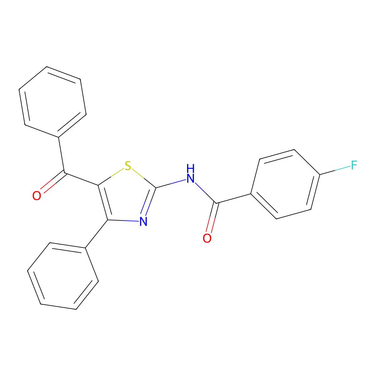 N-(5-benzoyl-4-phenyl-1,3-thiazol-2-yl)-4-fluorobenzamide molecular structure, CAS 312605-94-0