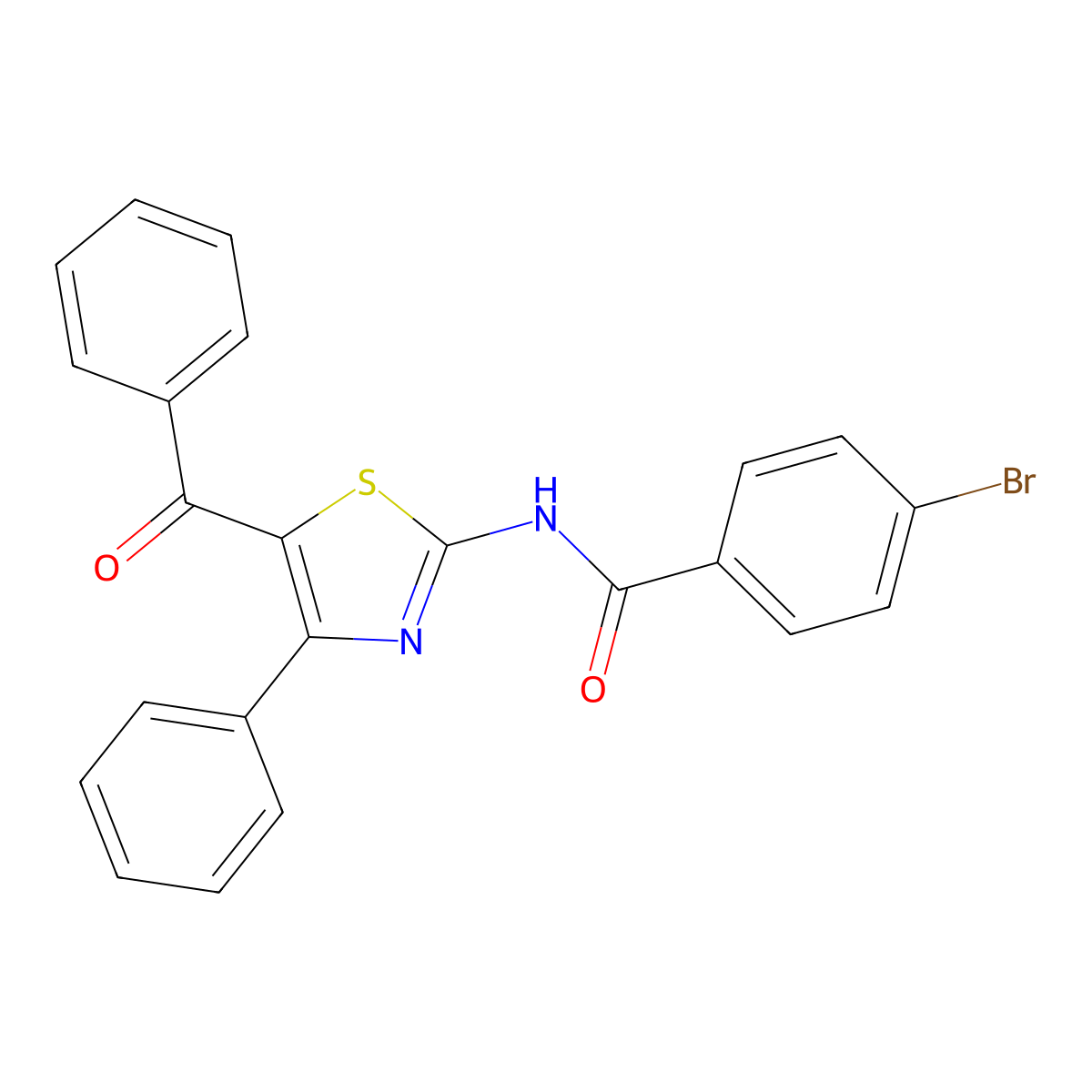 N-(5-benzoyl-4-phenyl-1,3-thiazol-2-yl)-4-bromobenzamide molecular structure, CAS 312605-96-2