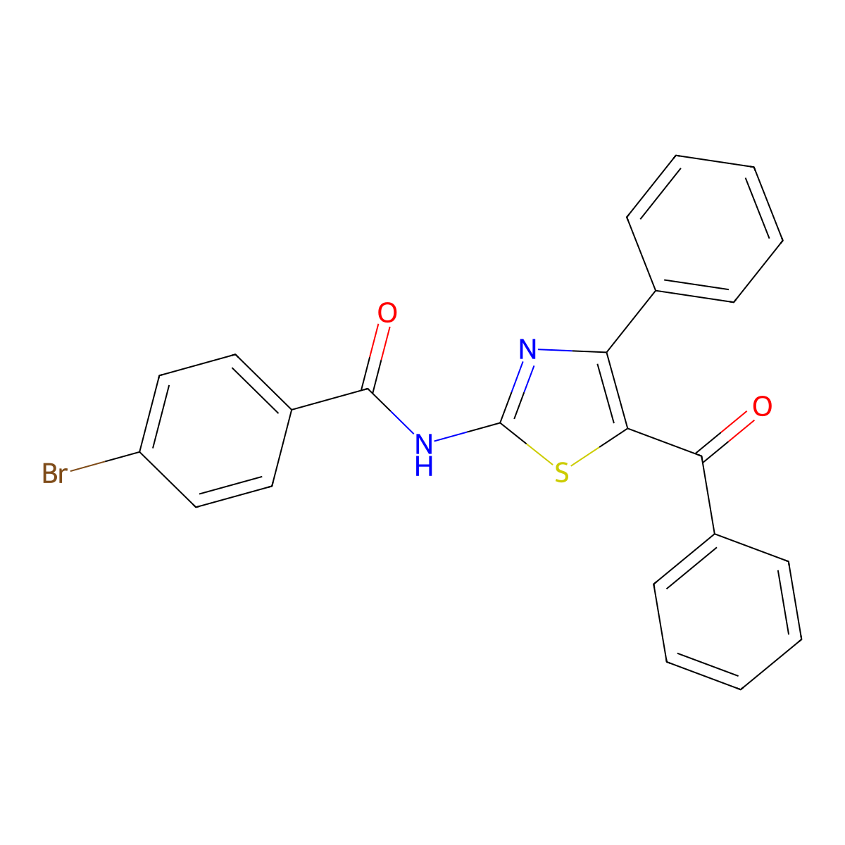N-(5-benzoyl-4-phenyl-1,3-thiazol-2-yl)-4-bromobenzamide molecular structure, CAS 312605-96-2