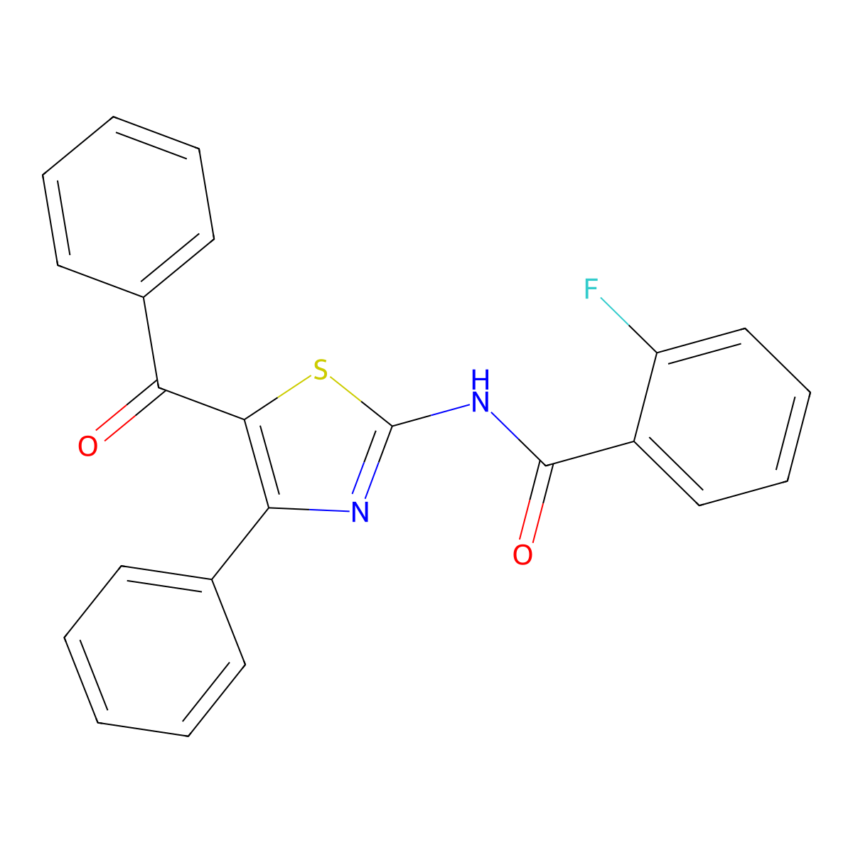 N-(5-benzoyl-4-phenyl-1,3-thiazol-2-yl)-2-fluorobenzamide molecular structure, CAS 312605-98-4