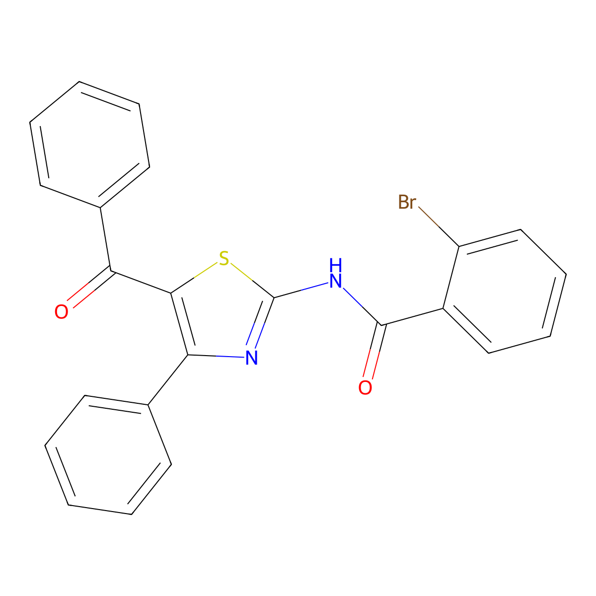 N-(5-benzoyl-4-phenyl-1,3-thiazol-2-yl)-2-bromobenzamide molecular structure, CAS 312606-00-1