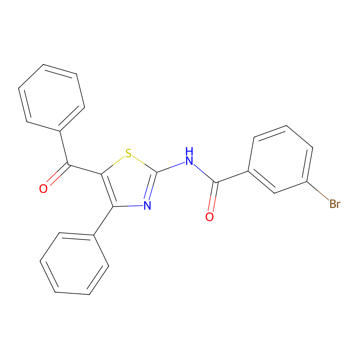 N-(5-benzoyl-4-phenyl-1,3-thiazol-2-yl)-3-bromobenzamide molecular structure, CAS 312606-02-3