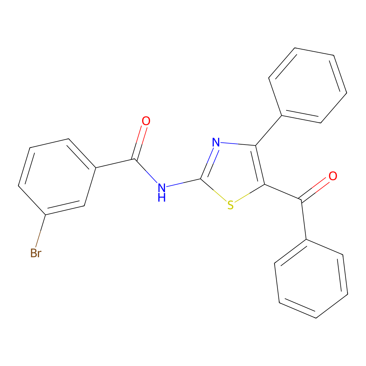 N-(5-benzoyl-4-phenyl-1,3-thiazol-2-yl)-3-bromobenzamide molecular structure, CAS 312606-02-3
