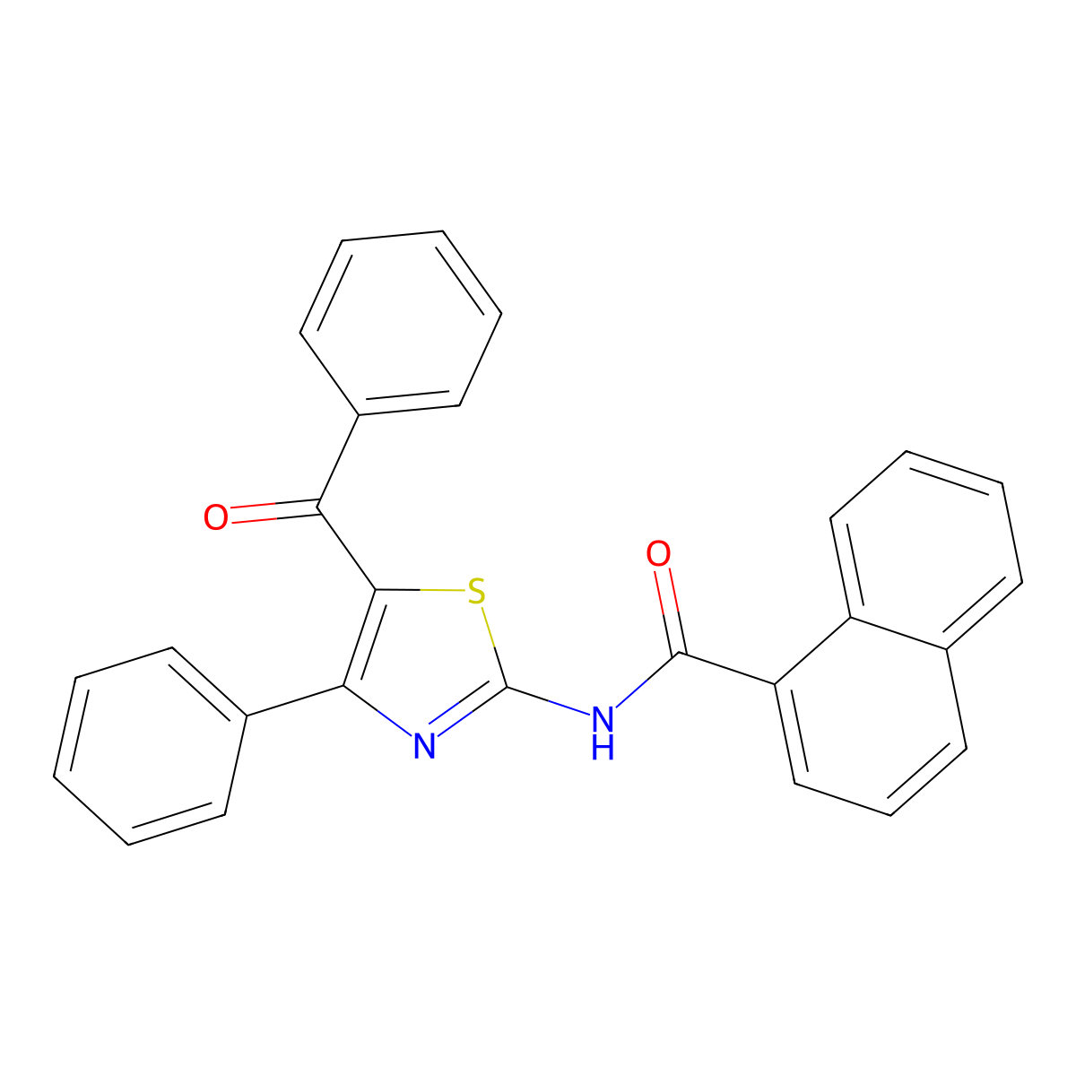 N-(5-benzoyl-4-phenyl-1,3-thiazol-2-yl)naphthalene-1-carboxamide molecular structure, CAS 312606-08-9